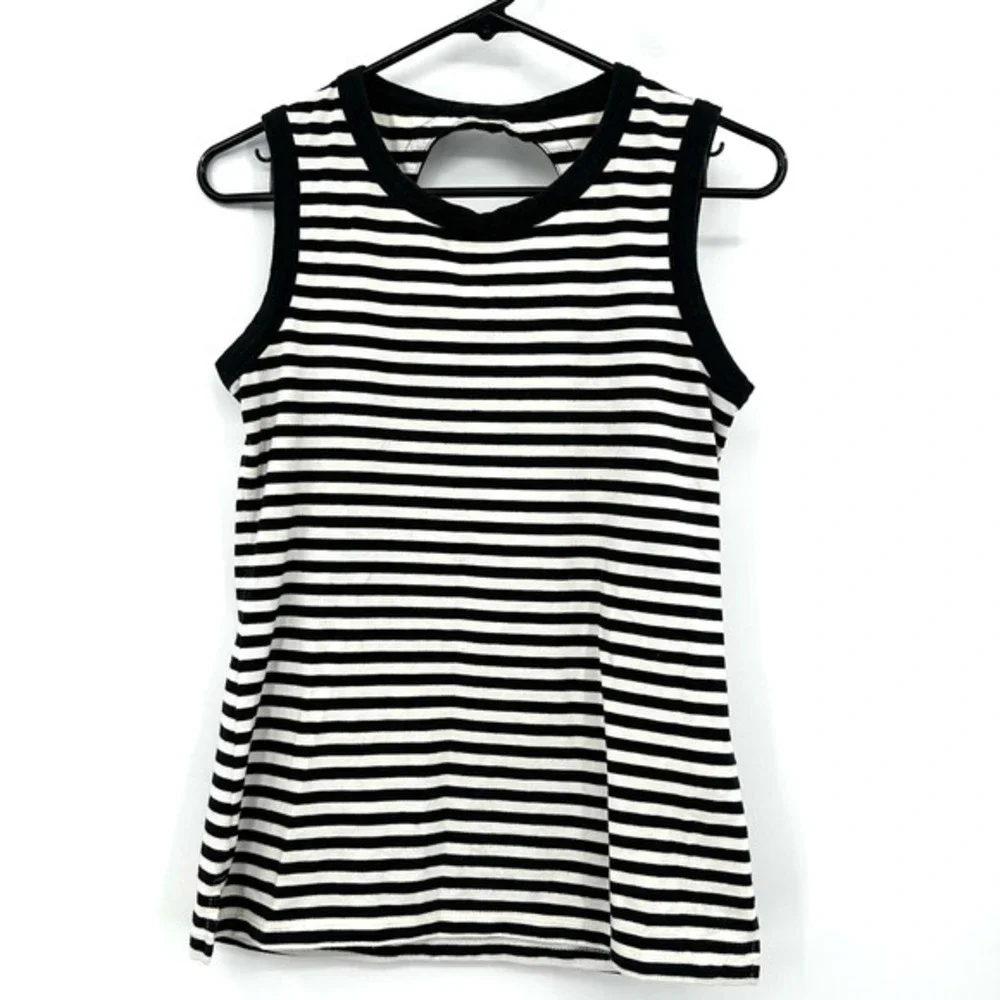 Kate Spade size‎ XS black and white tank top with keyhole back cotton blend